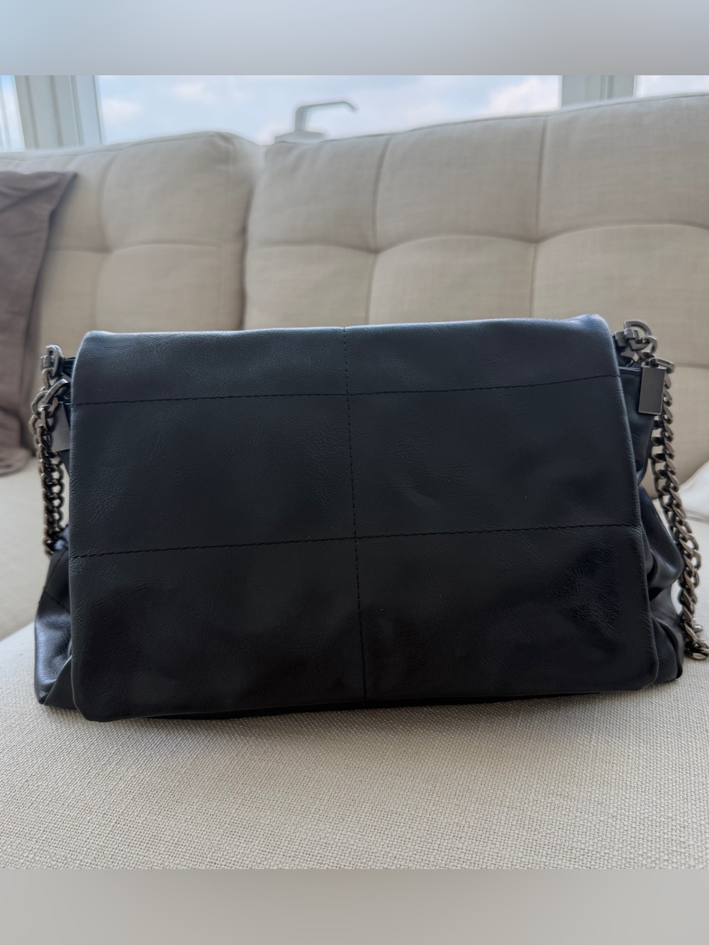 Zara Black Leather shoulder bag
